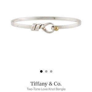 Authentic Tiffany & Co. Love Knot Bangle 925 Sterling Silver & 18K Gold